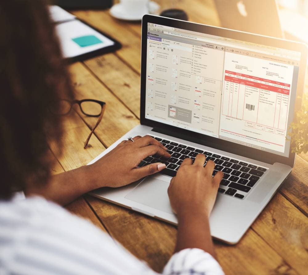 Interface DocuWare, recherche, workflow, accès mobile