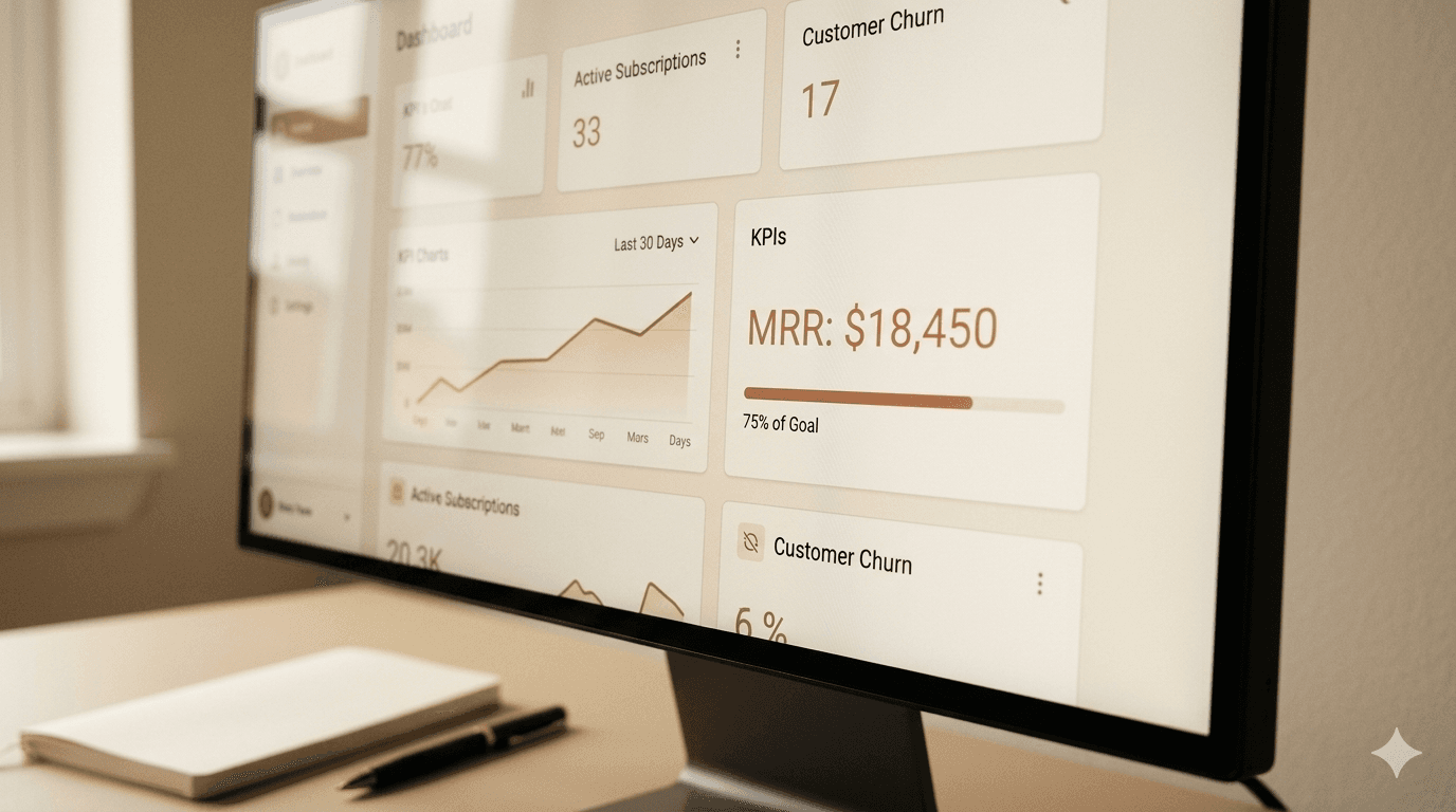Dashboard logiciel B2B avec KPI documentaires en temps réel