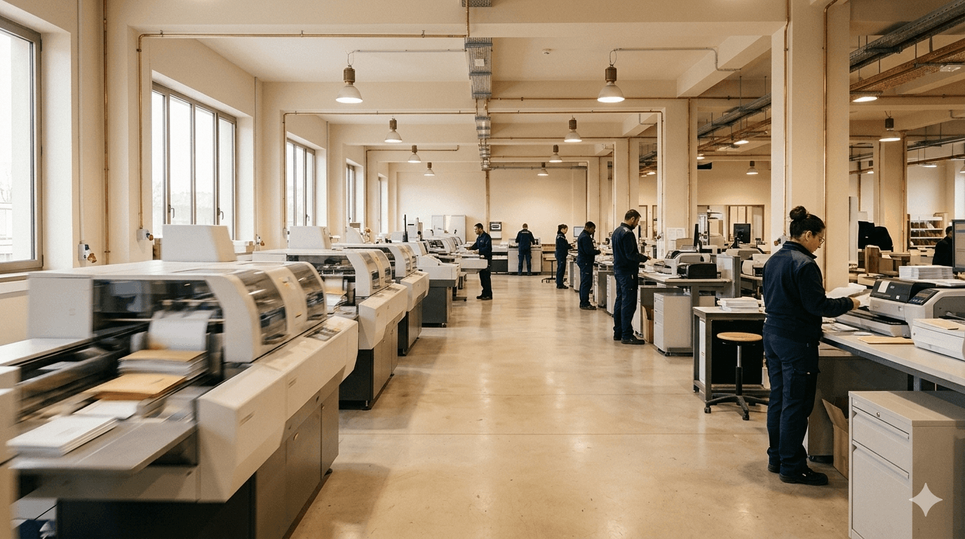 Centre de production courrier, affranchissement négocié et mise sous pli industrielle
